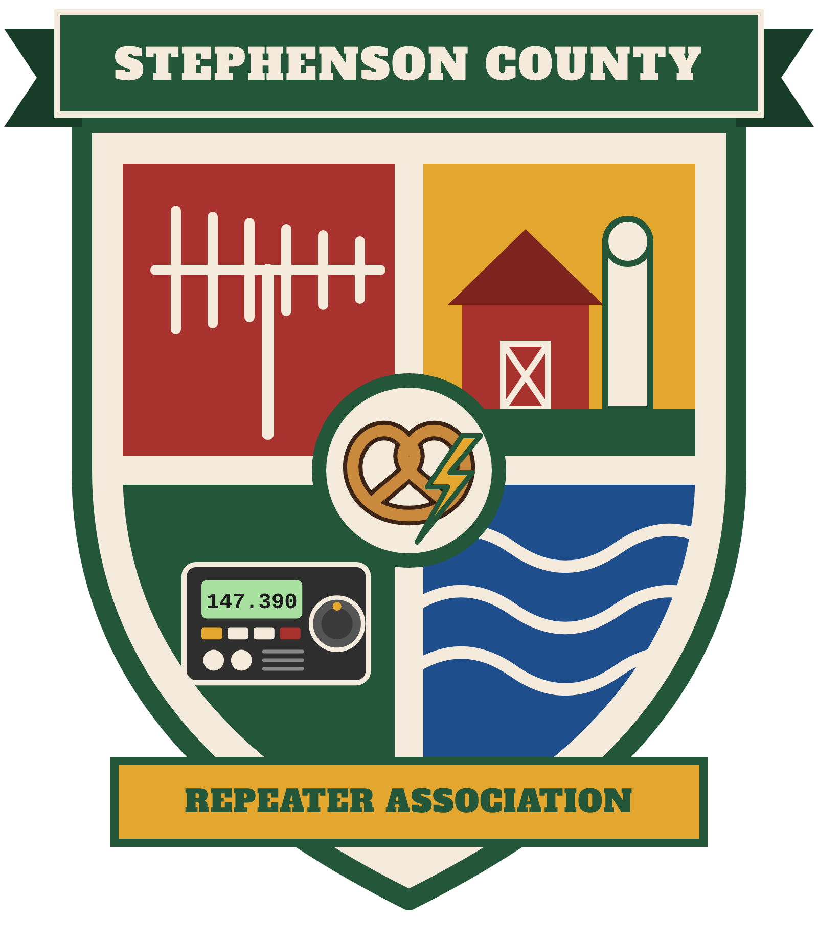 Stephenson County Repeater Association logo, Heritage Shield concept